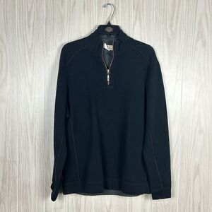 Tommy Bahama Men's Reversible Cotton Long Sleeve Flipshore Half-Zip Pullover, L